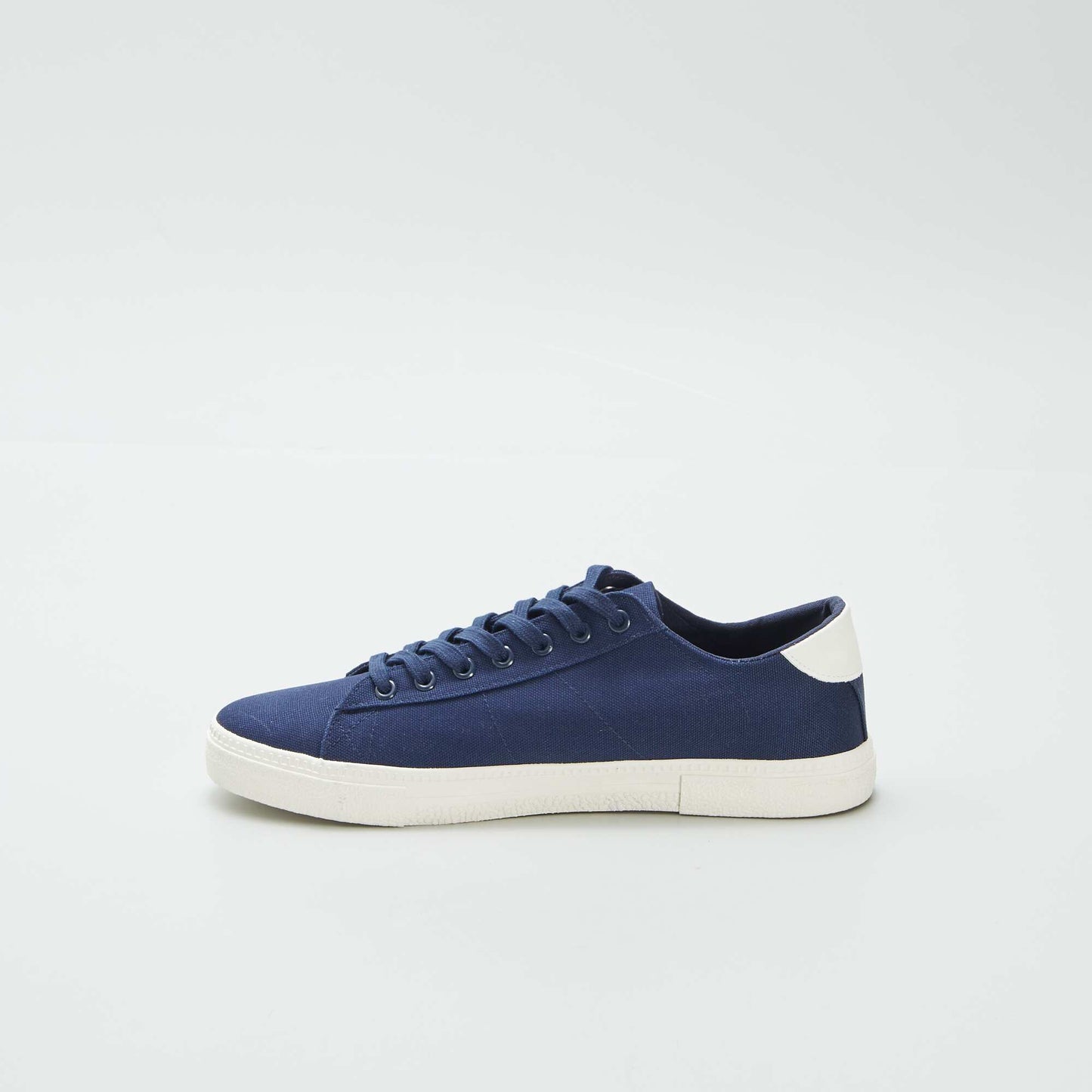 Low-top printed canvas trainers BLUE