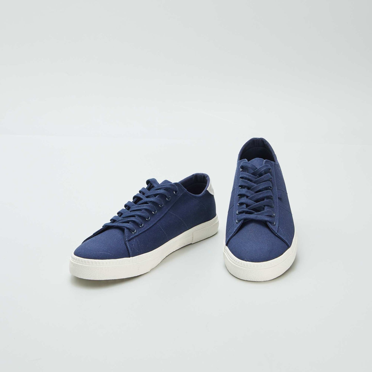 Low-top printed canvas trainers BLUE