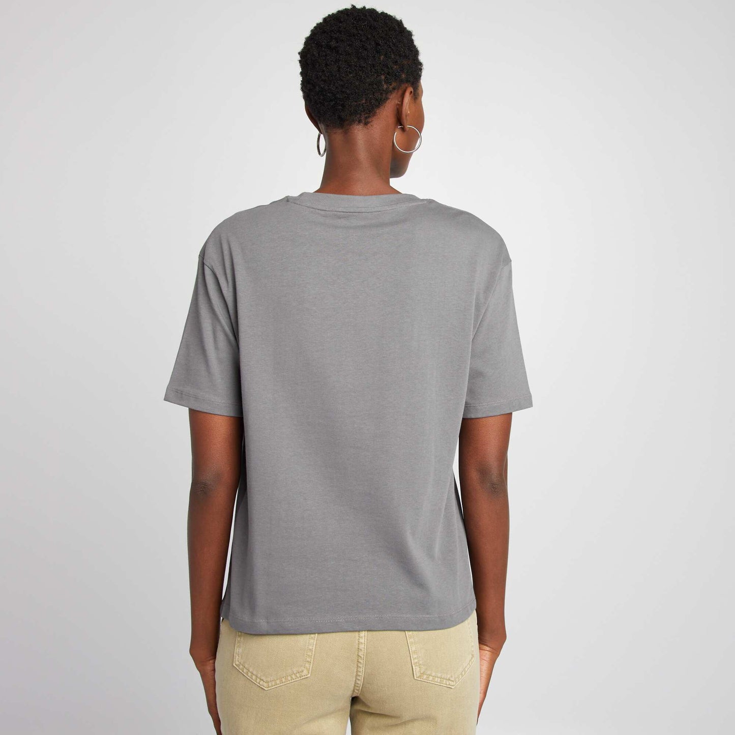 Short-sleeved printed T-shirt GREY