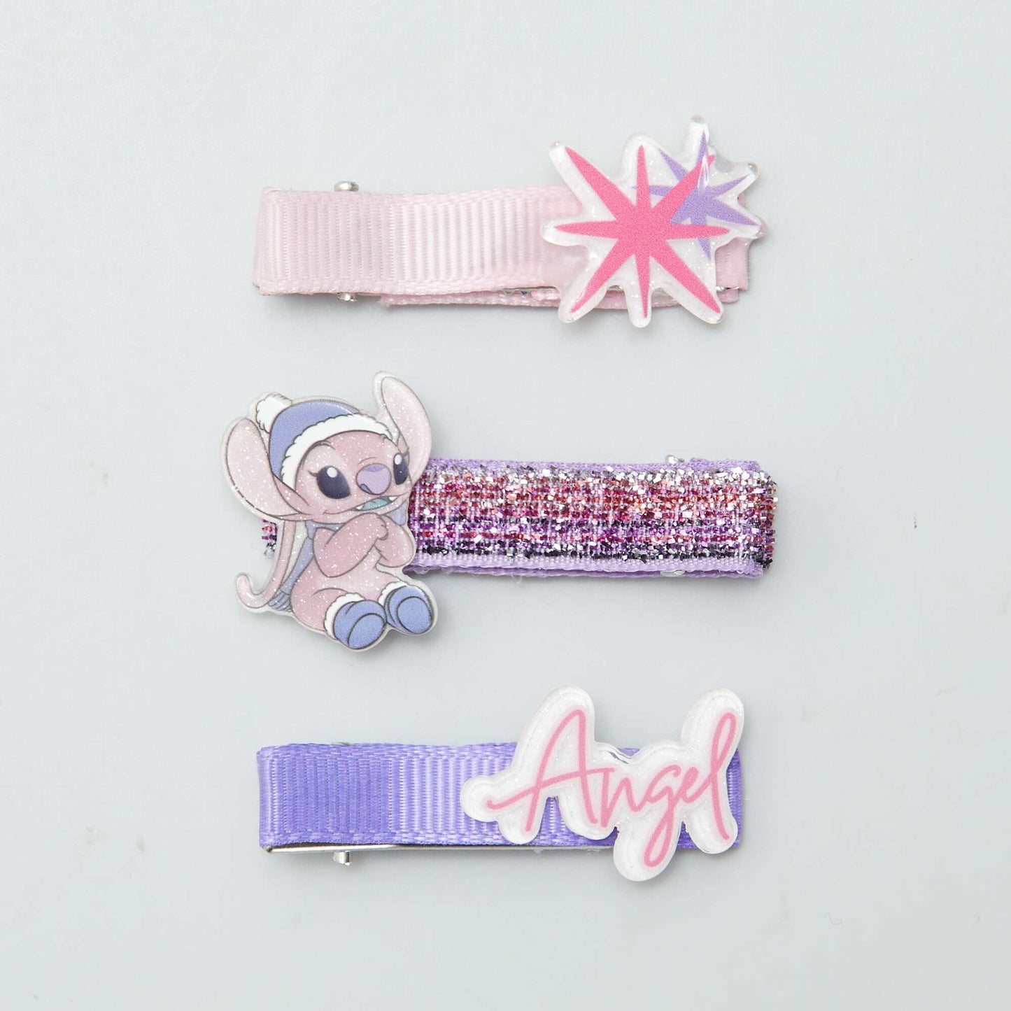 Christmas Stitch hair clips - Pack of 3 PINK