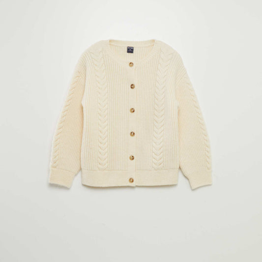 Chunky knit cardigan BEIGE