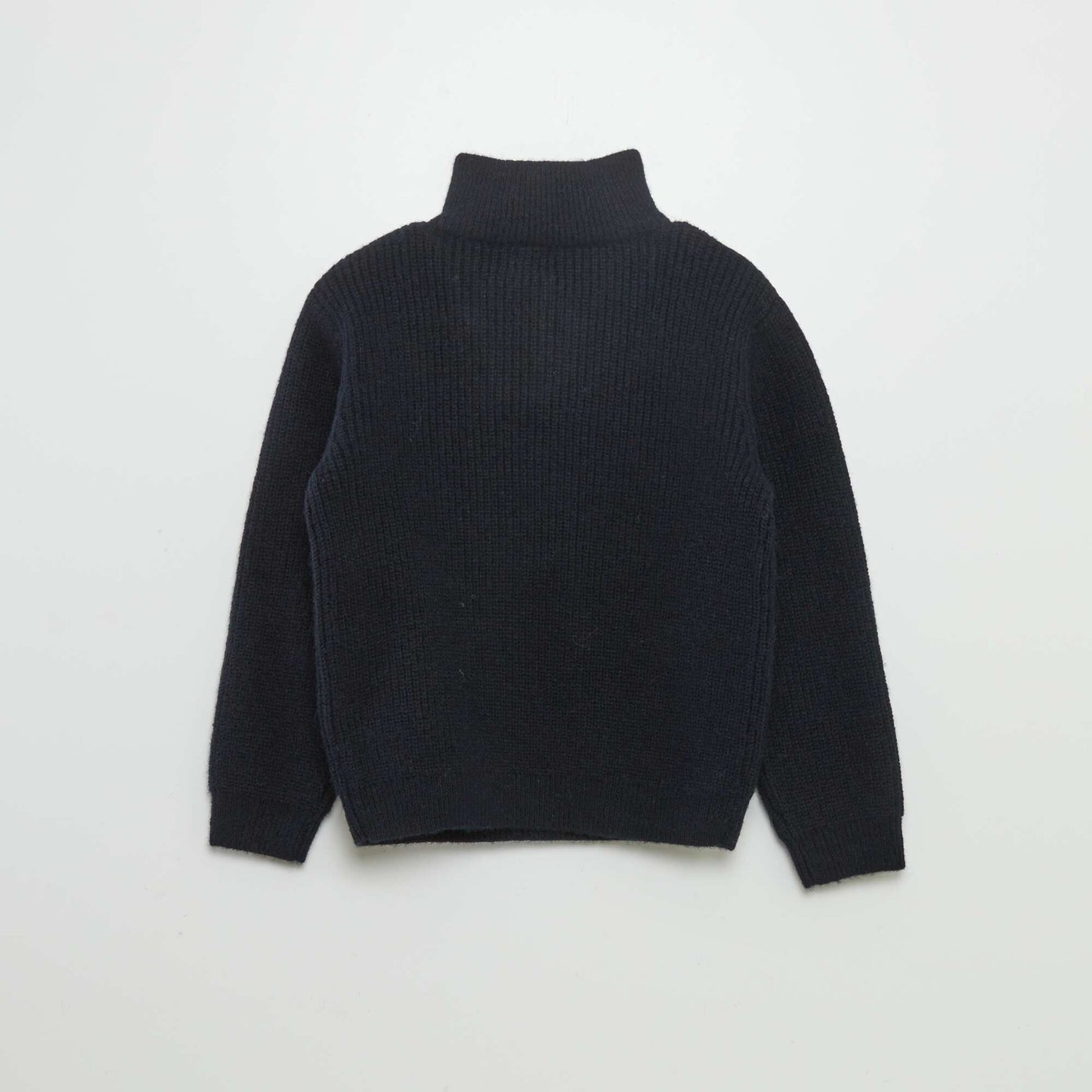 Zip-up high neck sweater BLUE