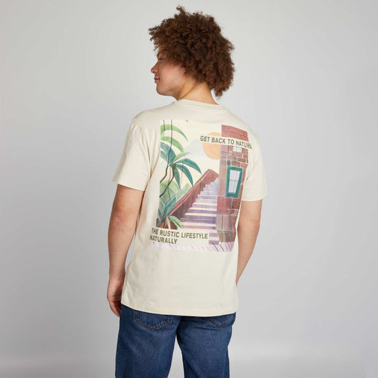 Short-sleeved printed T-shirt WHITE