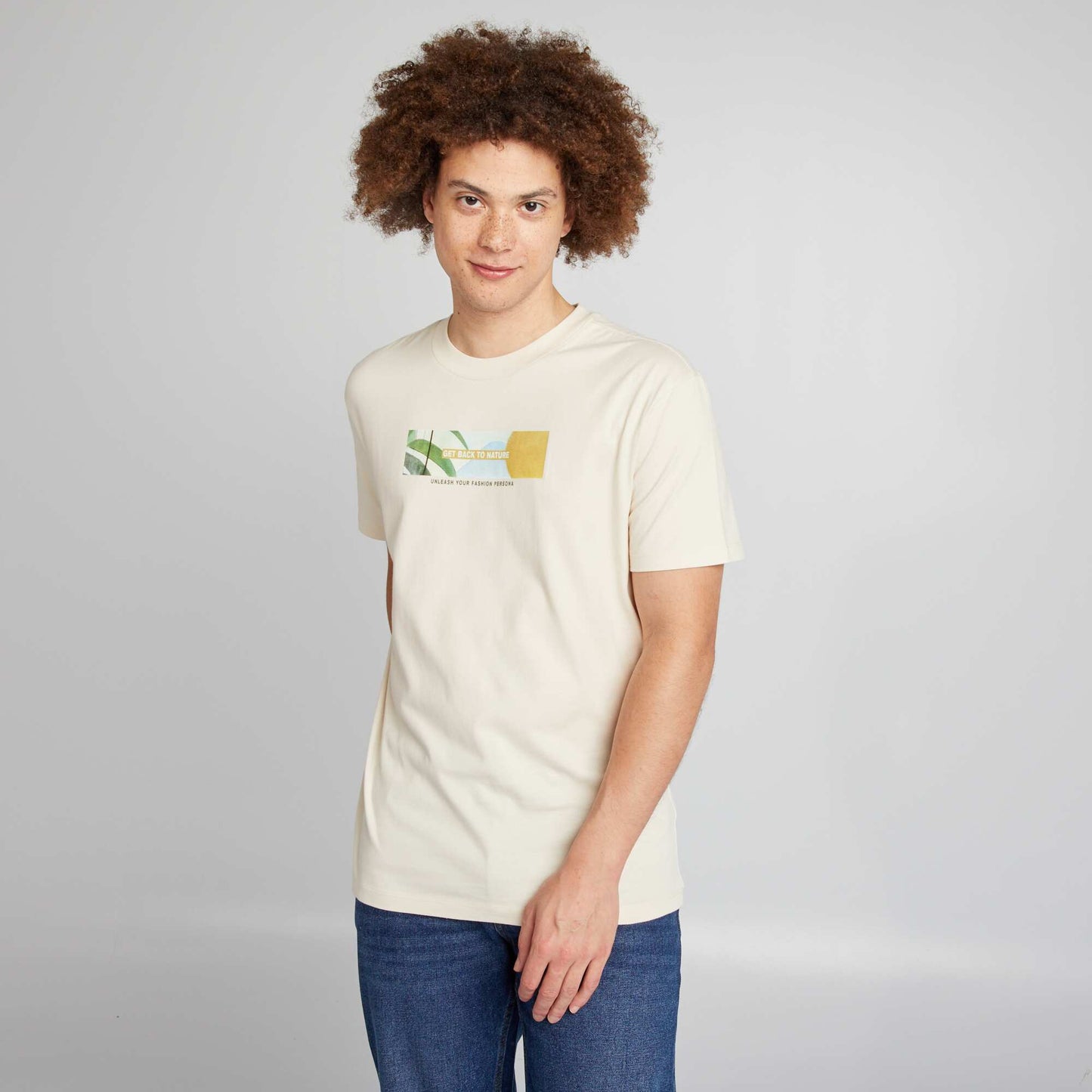 Short-sleeved printed T-shirt WHITE