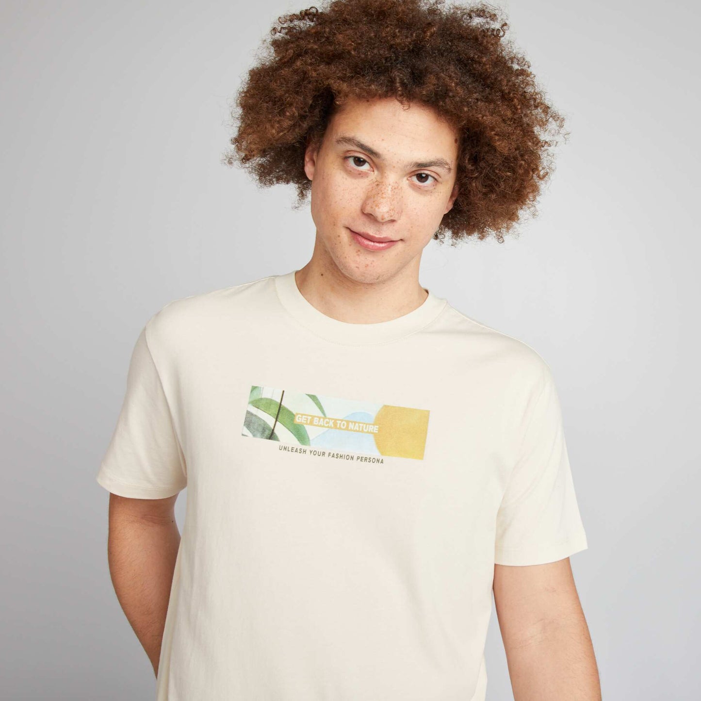 Short-sleeved printed T-shirt WHITE