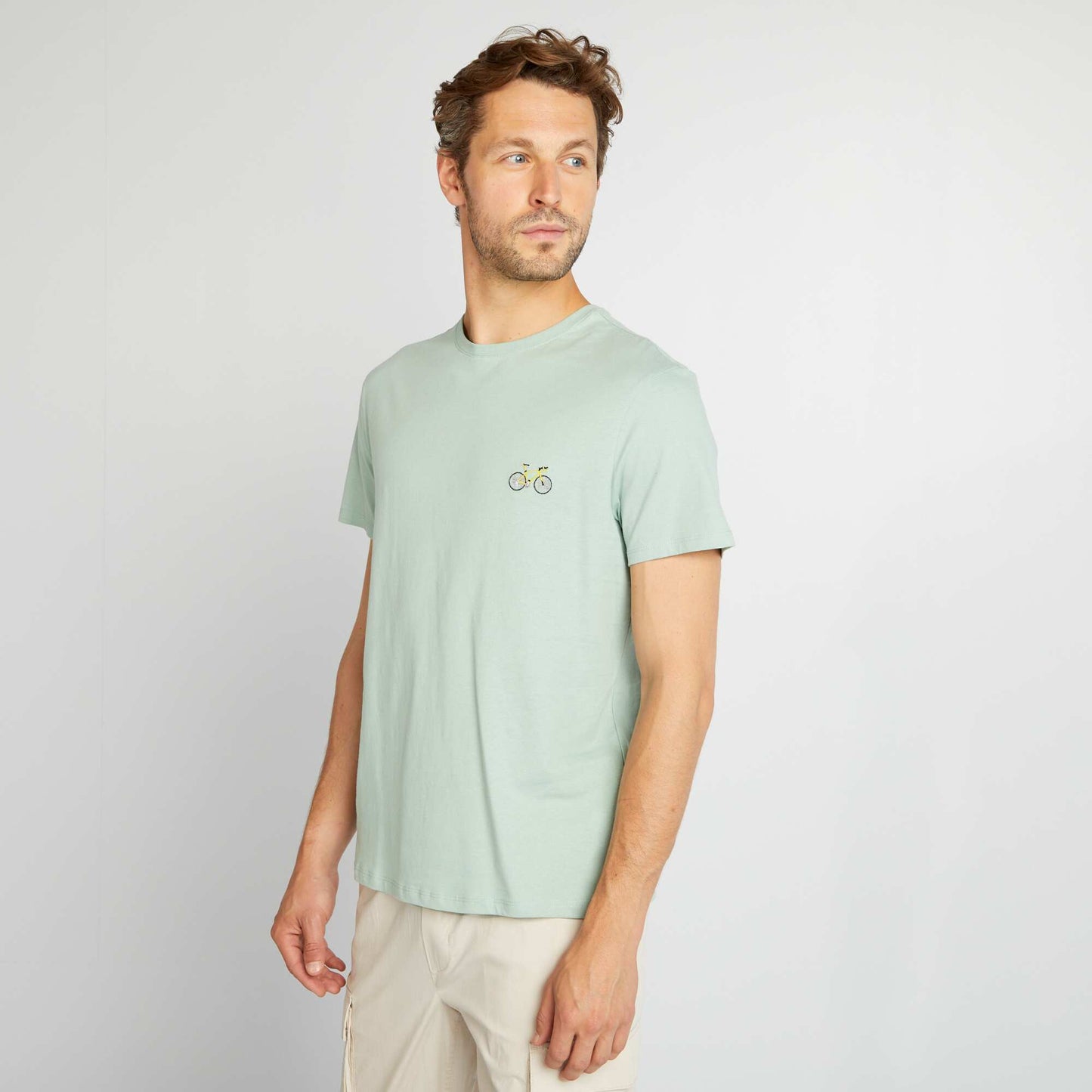 T-shirt with large print on the back GREEN