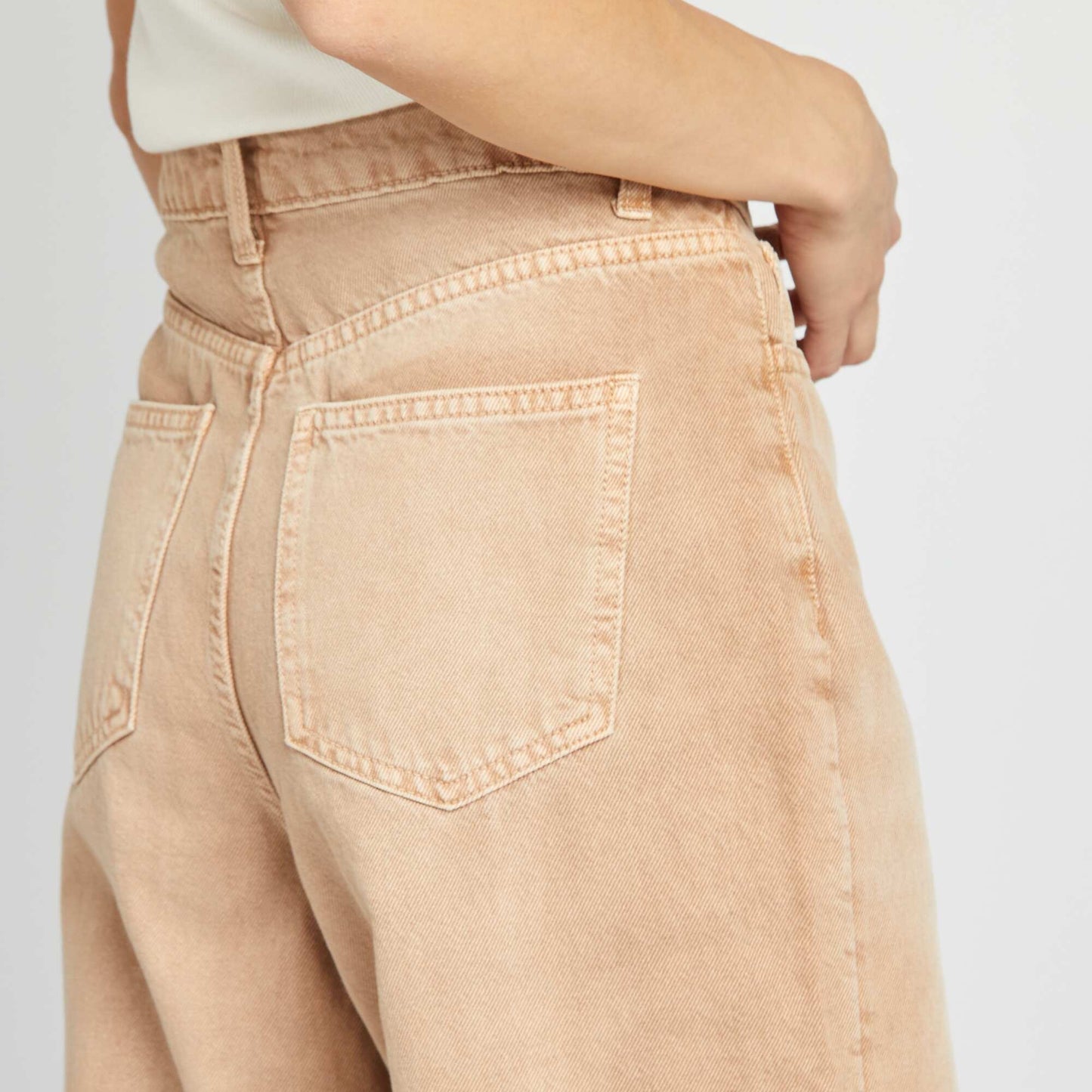 High-rise wide-leg jeans BEIGE