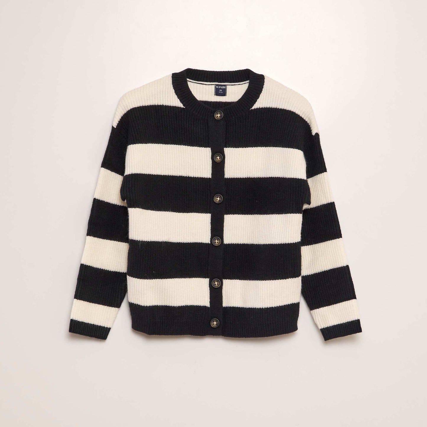 Striped knit cardigan BEIGE