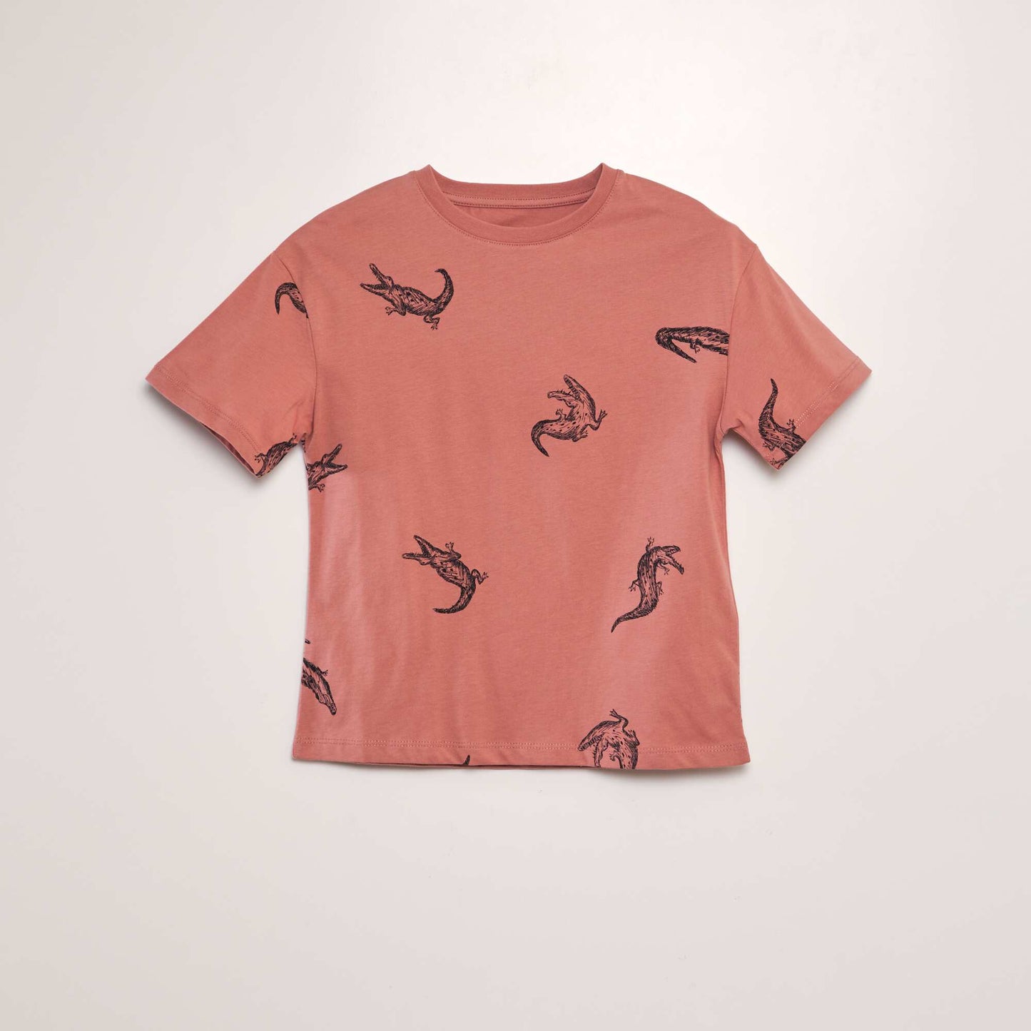 Roomy short-sleeved T-shirt PINK