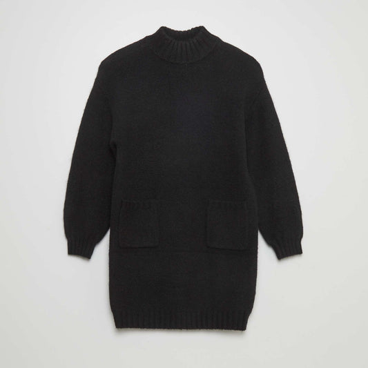 Knit jumper dress black