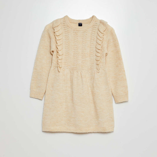 Knit sweater dress BEIGE