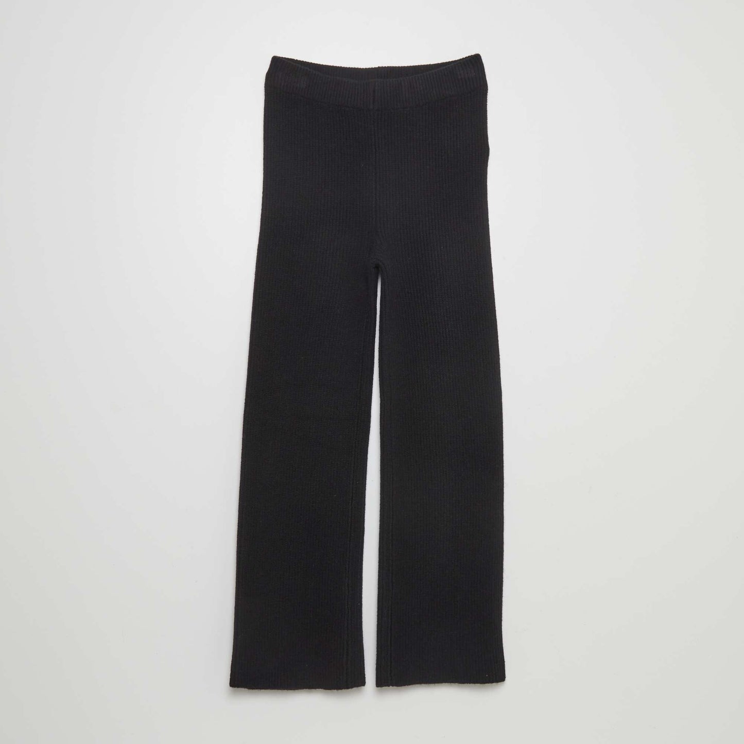 Knit flared trousers black