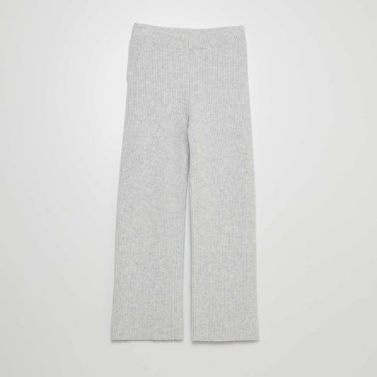 Knit flared trousers GREY