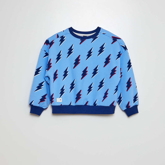 Christmas print sweatshirt BLUE