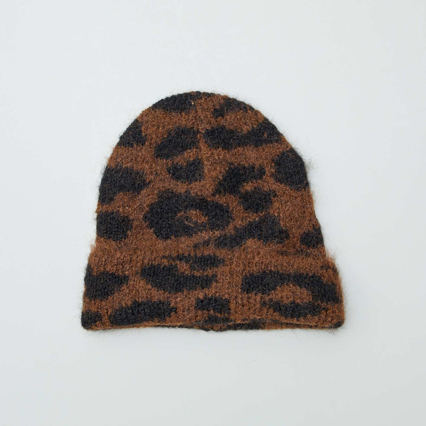 Leopard print beanie BROWN