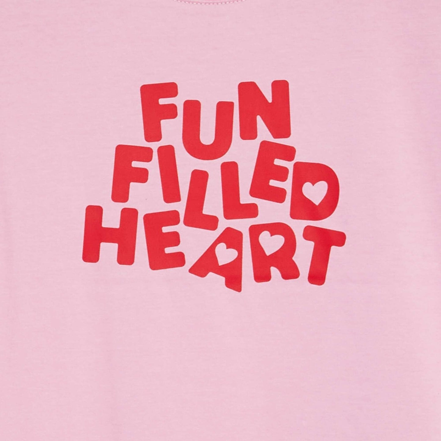 Long-sleeved heart-printed T-shirt PINK