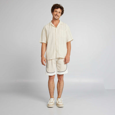 Short-sleeved striped shirt BLUE