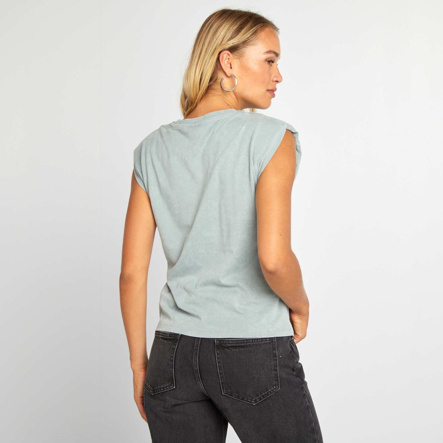 T-shirt with shoulder pads GREY