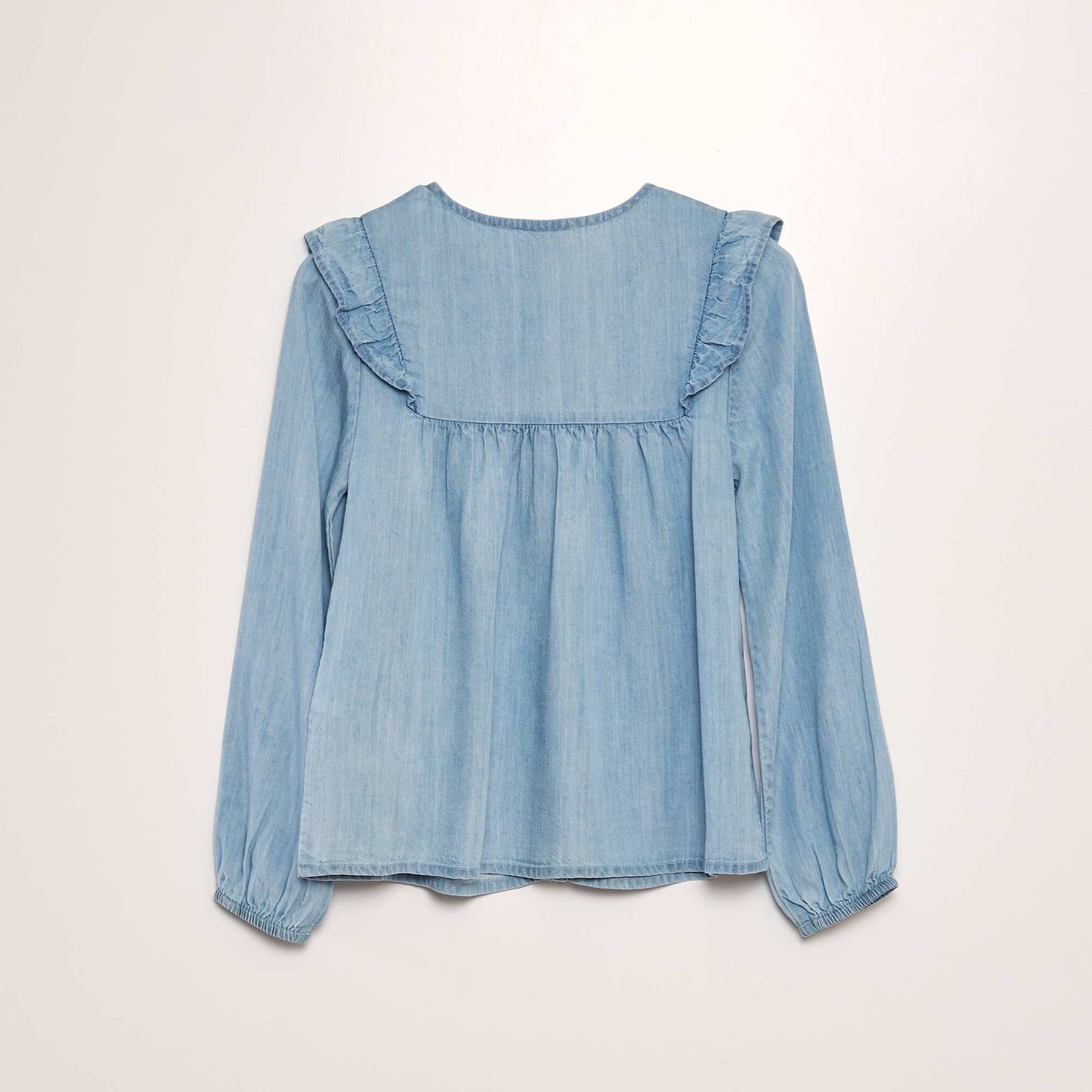 Flowing frilled blouse BLUE