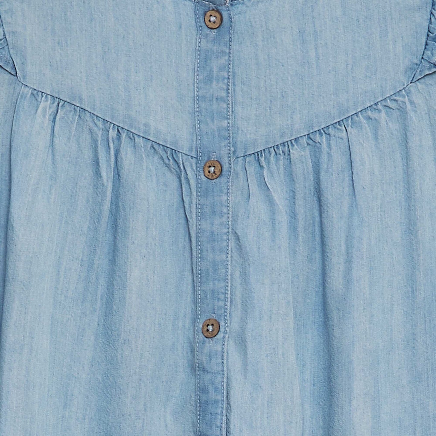 Flowing frilled blouse BLUE