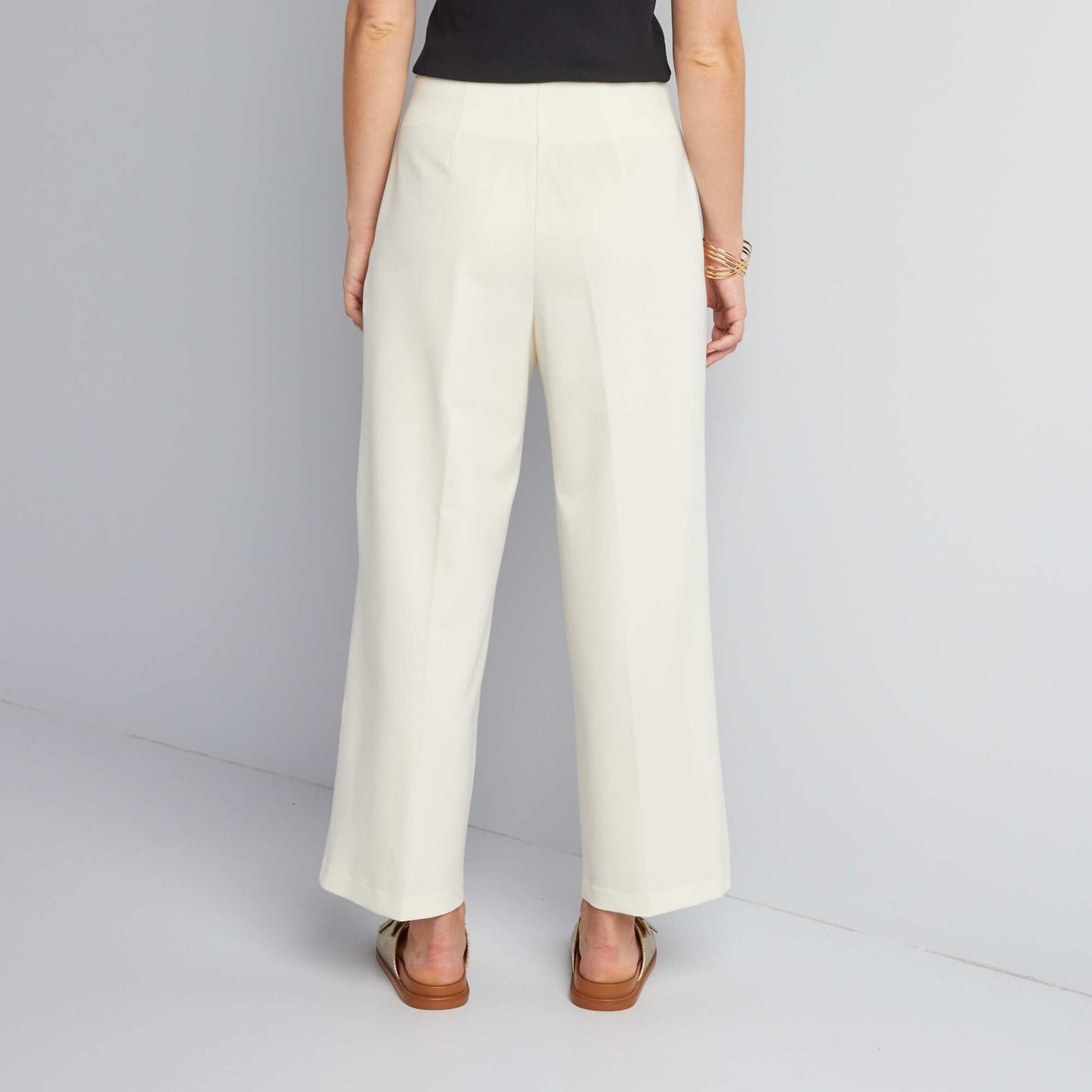 High-waisted tailored trousers WHITE