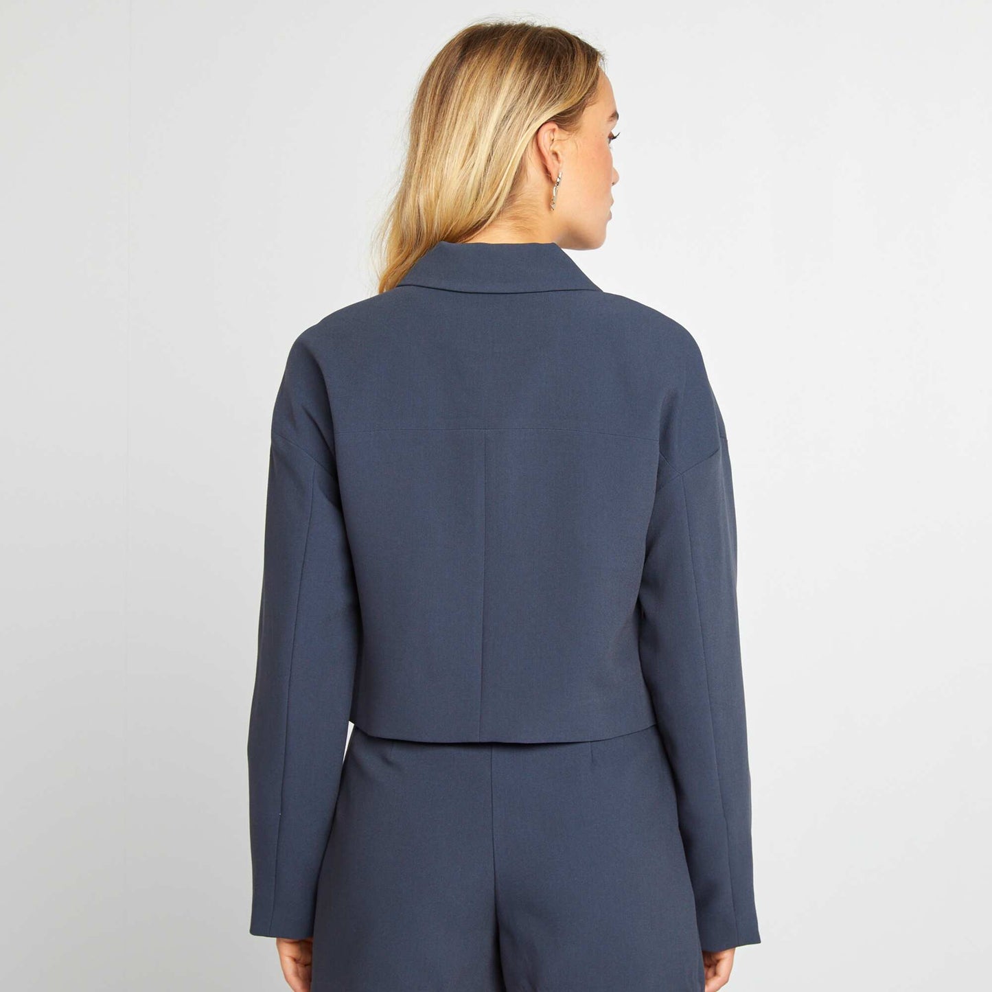 Zip-up jacket with patch pockets BLUE