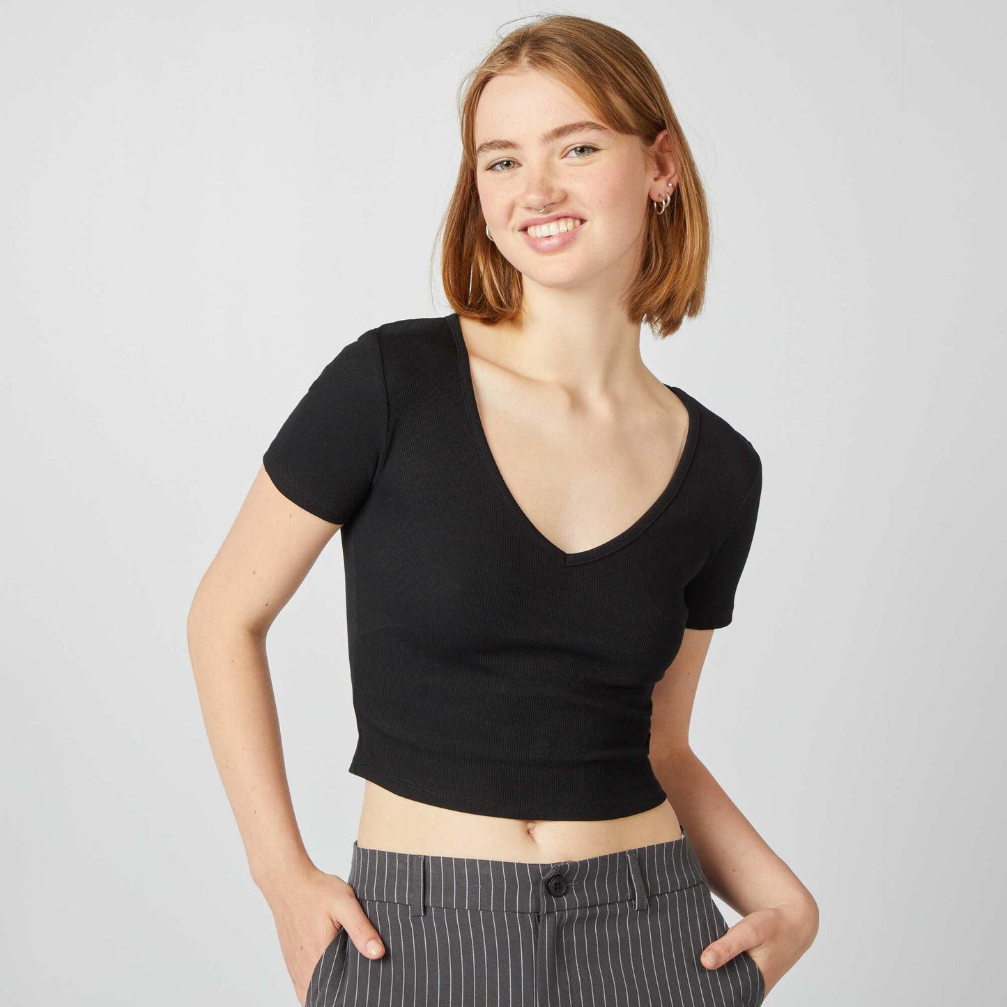 Basic cropped T-shirt black