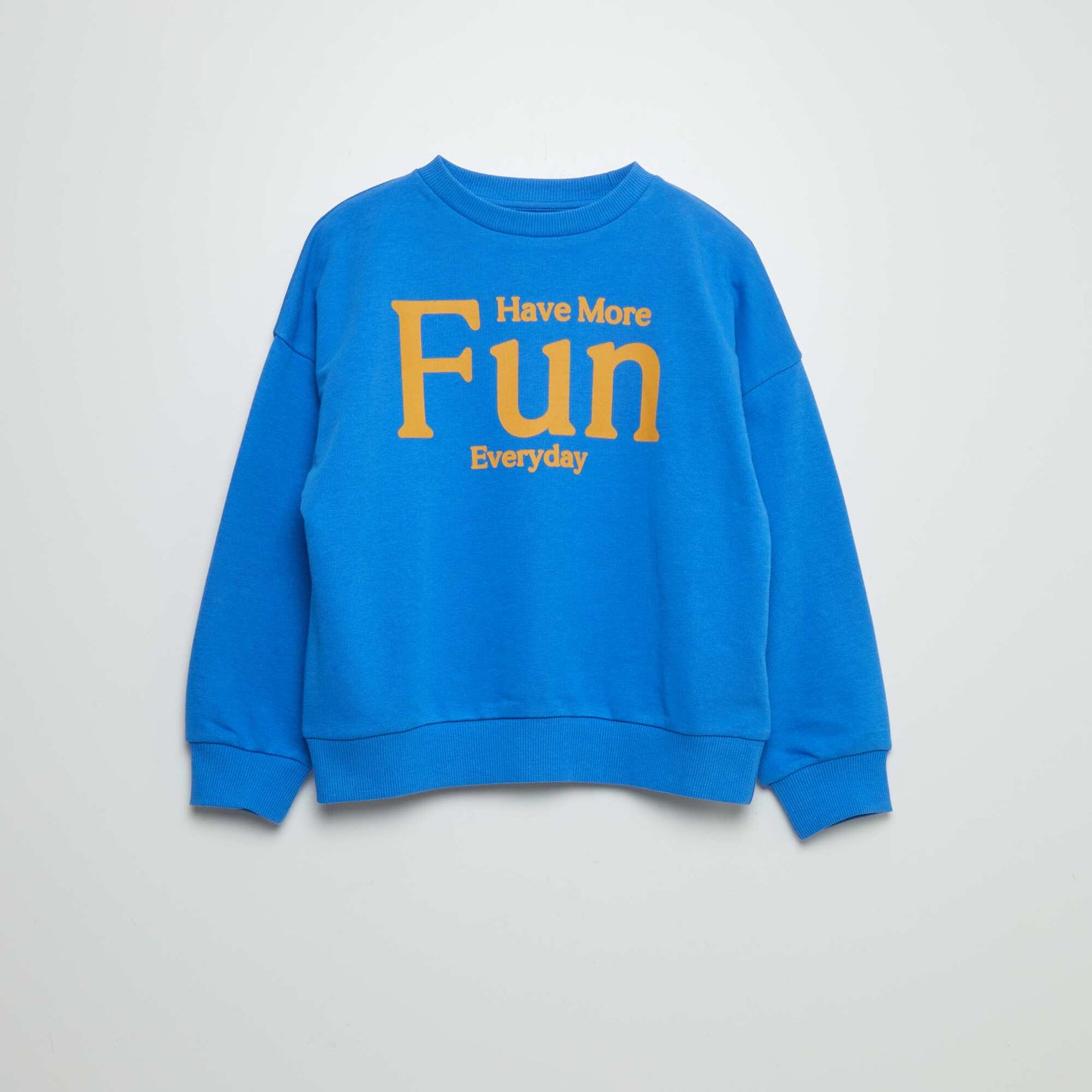 Round neck sweatshirt with lettering BLUE