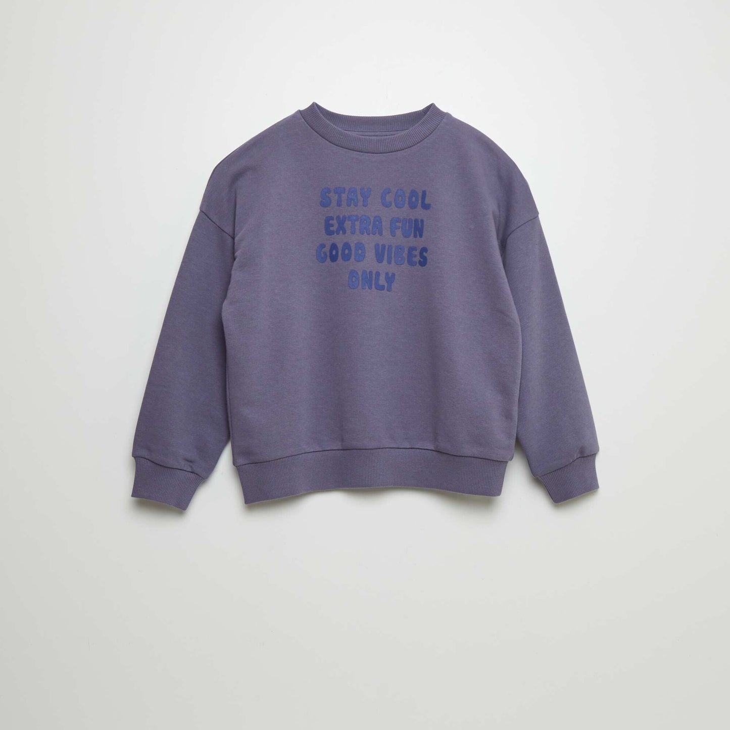 Round neck sweatshirt with lettering PURPLE