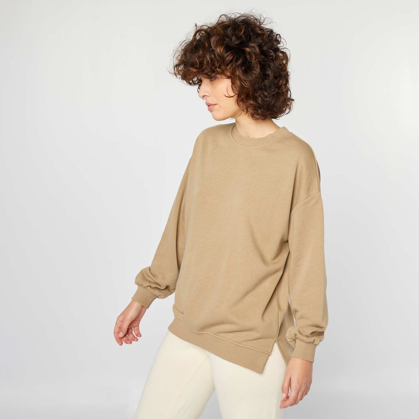 Long lightweight sweatshirt KHAKI