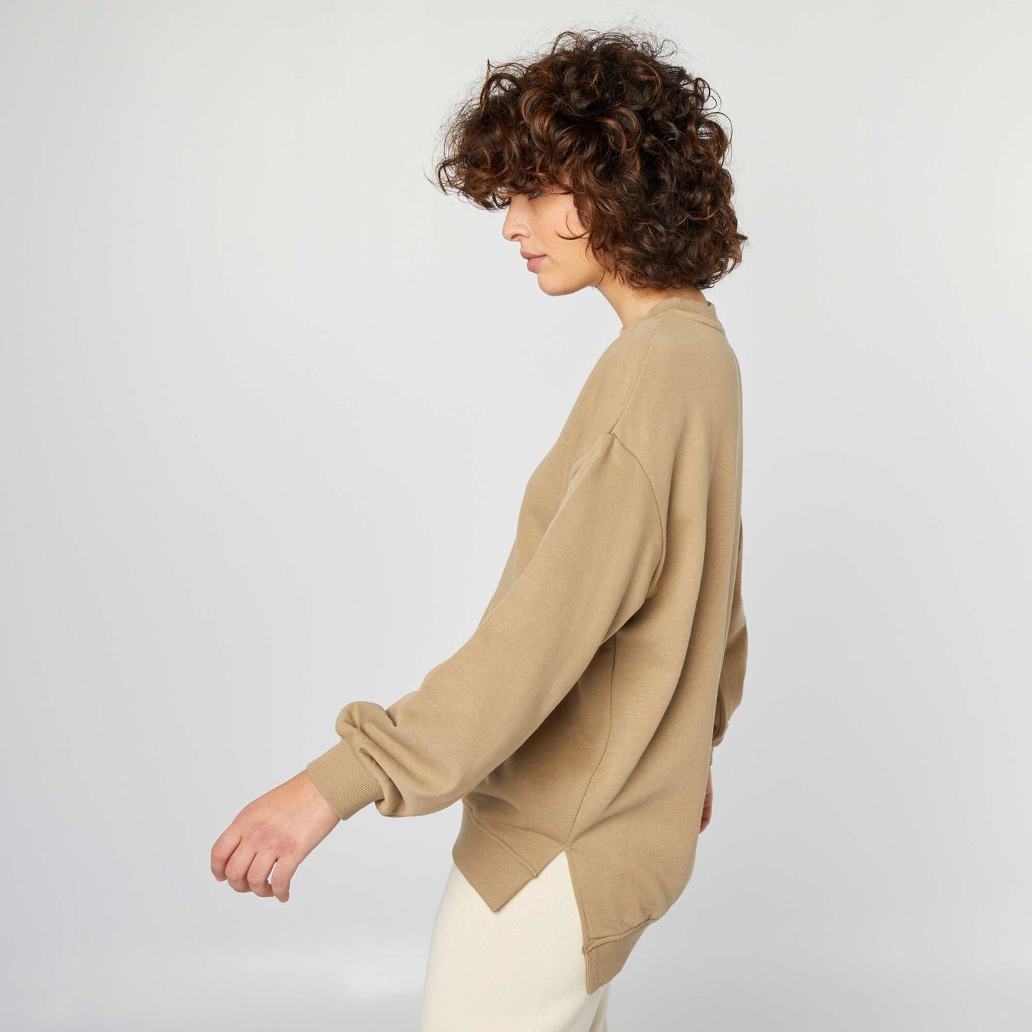 Long lightweight sweatshirt KHAKI