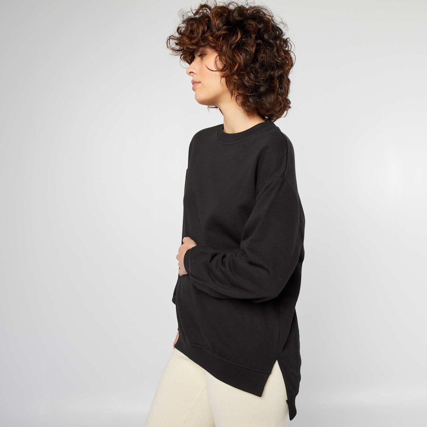 Long lightweight sweatshirt BLACK