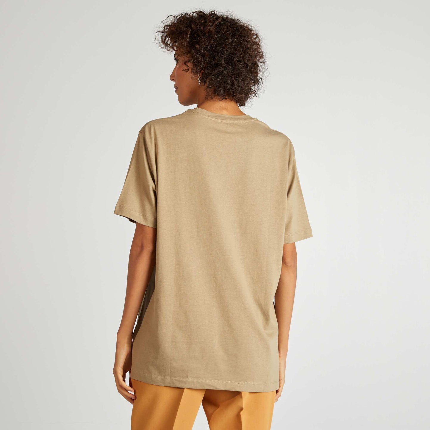 Basic slinky T-shirt KHAKI