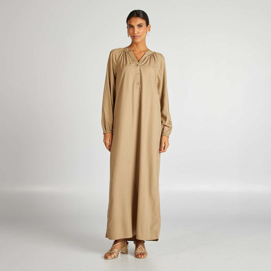 Plain long dress KHAKI