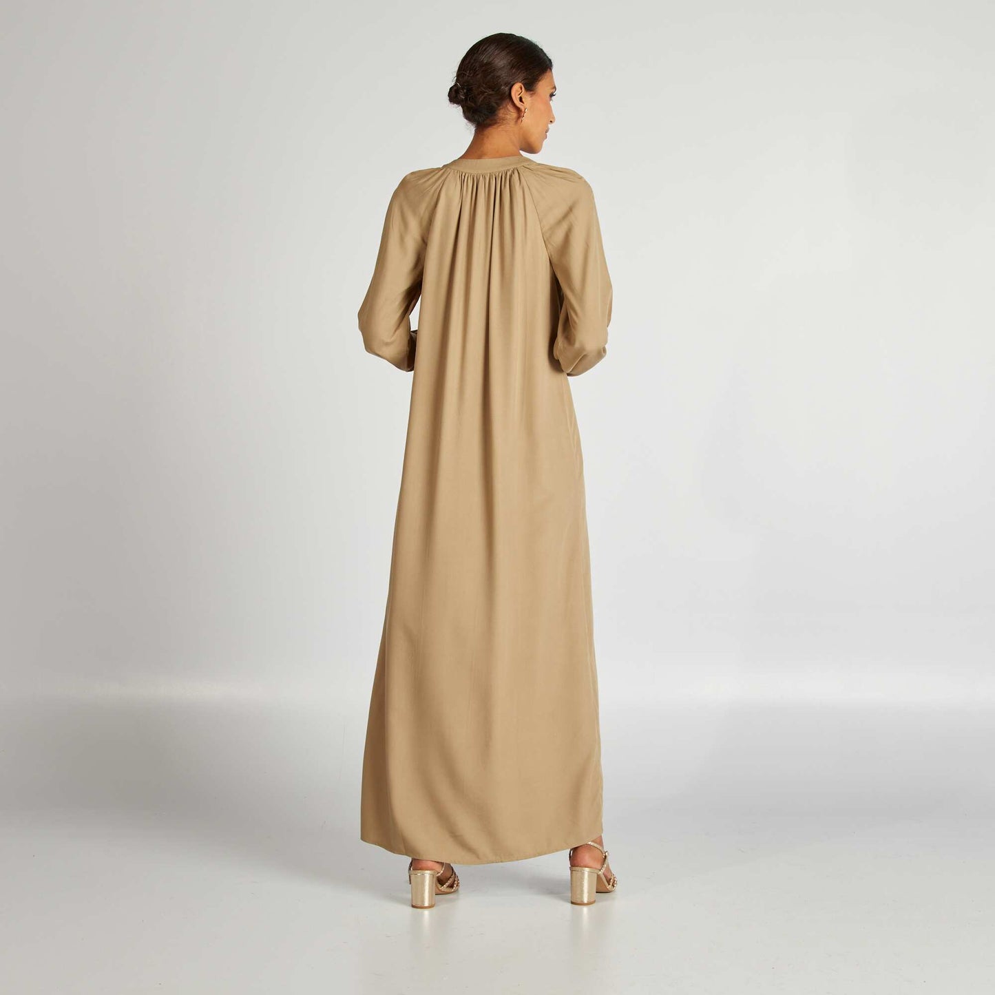 Plain long dress KHAKI