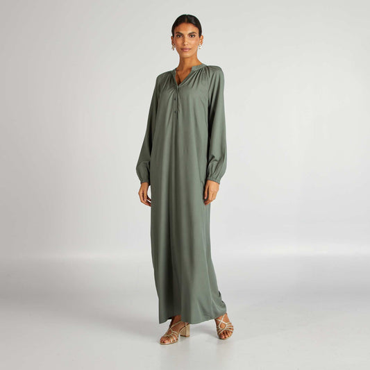 Plain long dress GREEN