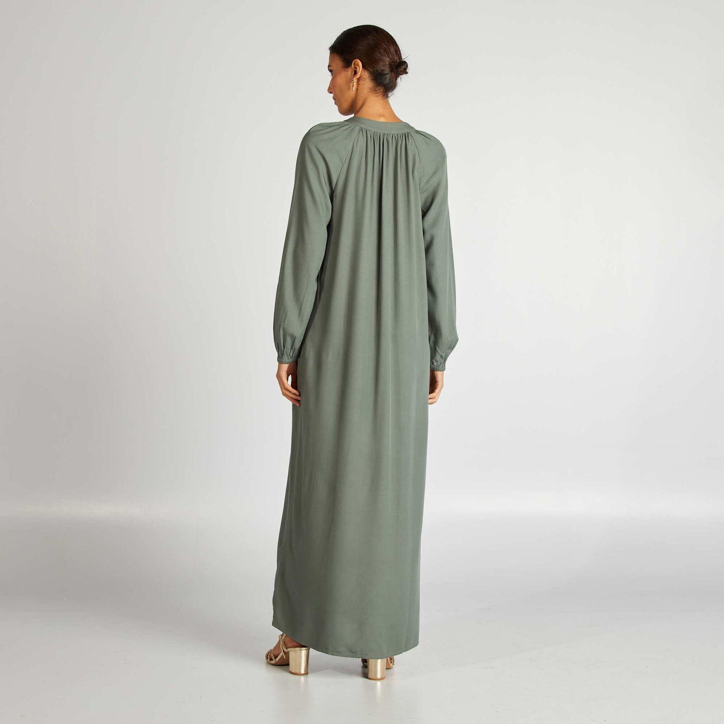 Plain long dress GREEN