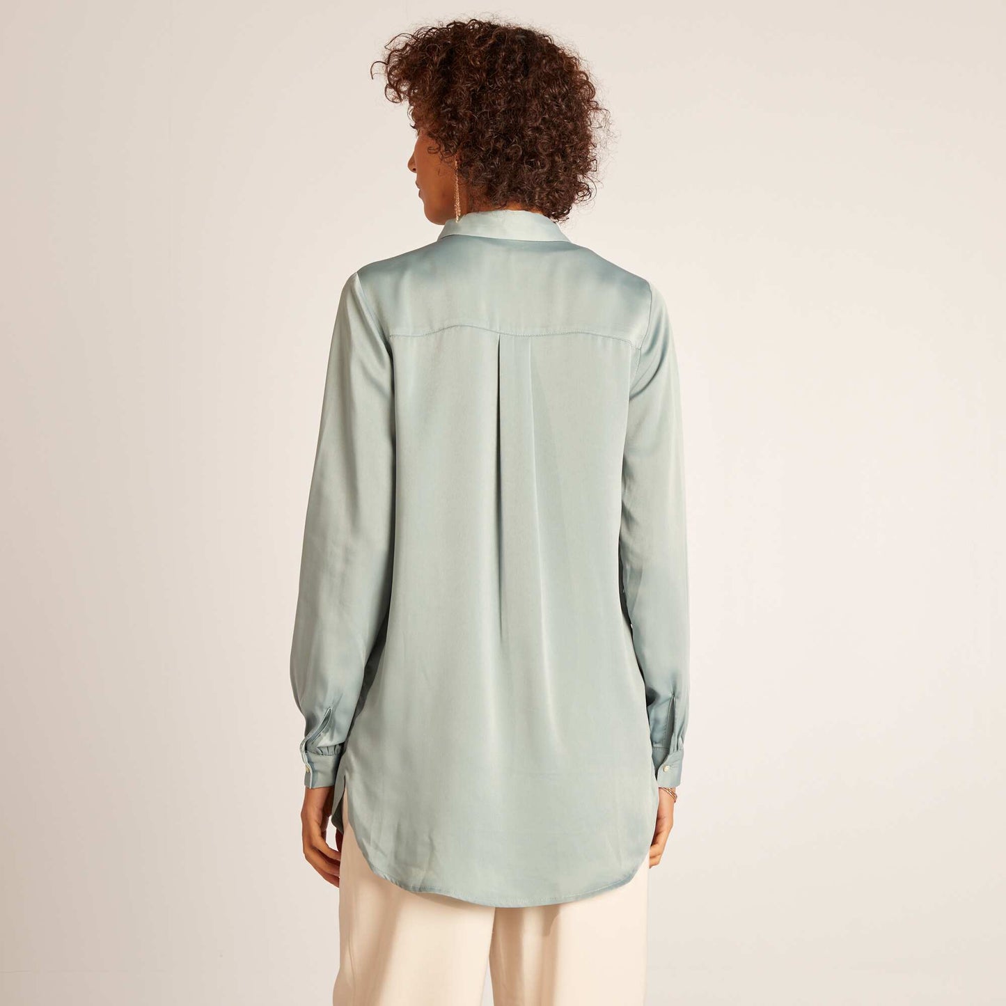 Satin-effect shirt BLUE