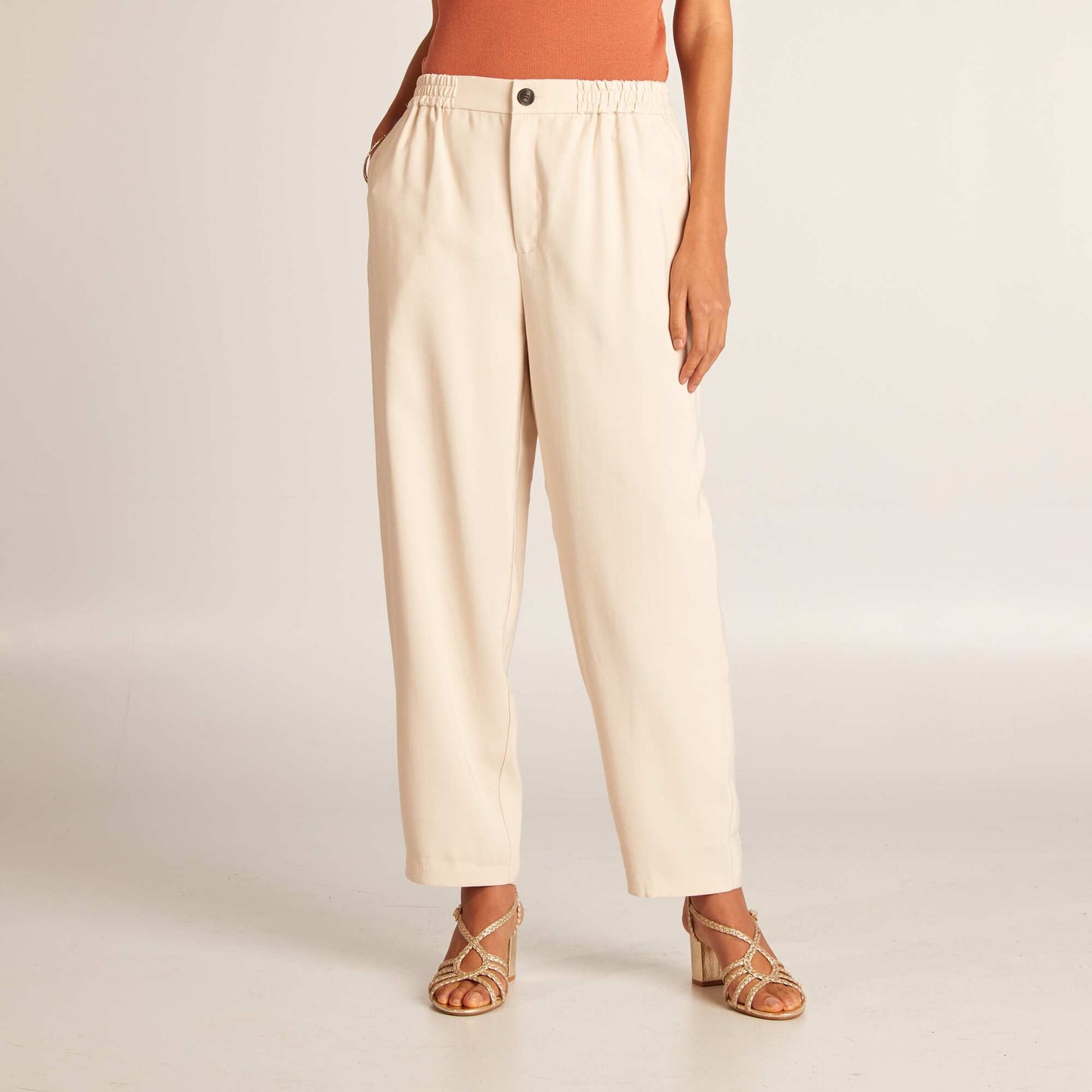 Plain straight-leg trousers GREY