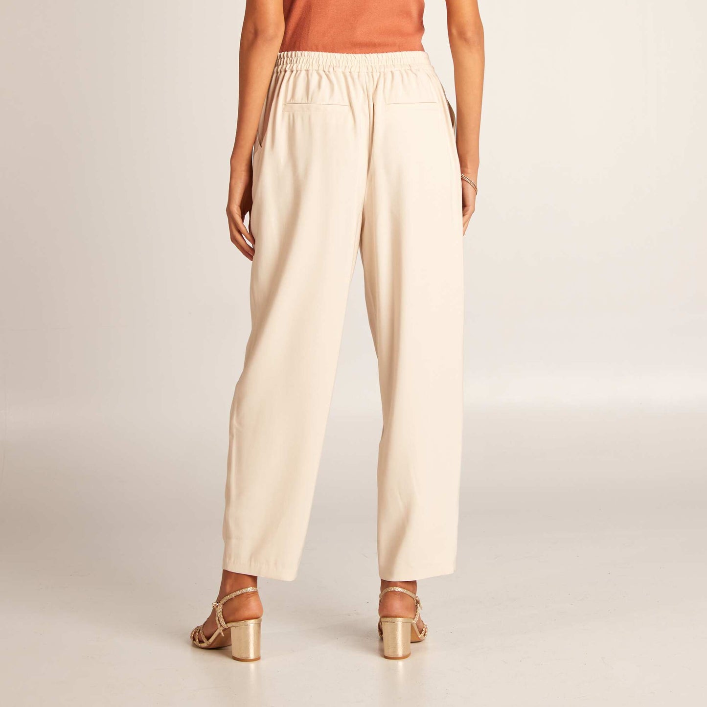 Plain straight-leg trousers GREY