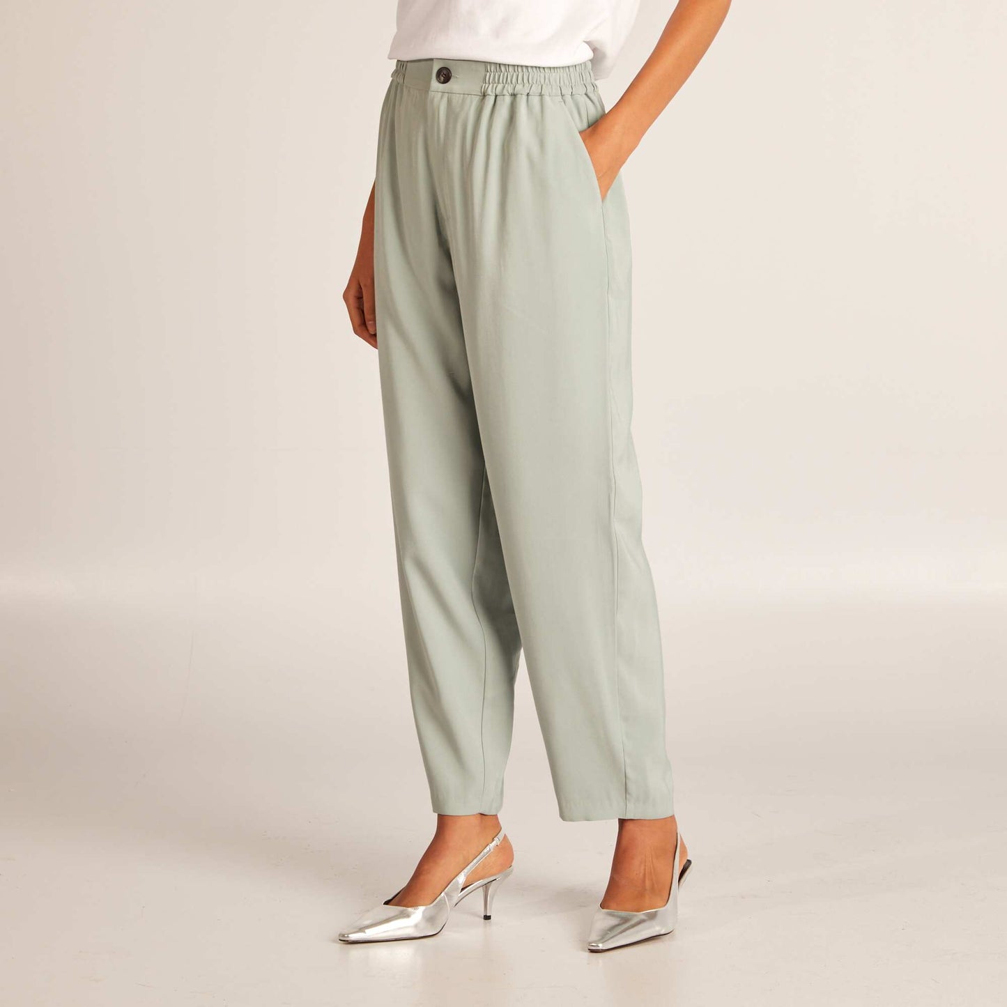 Plain straight-leg trousers BLUE