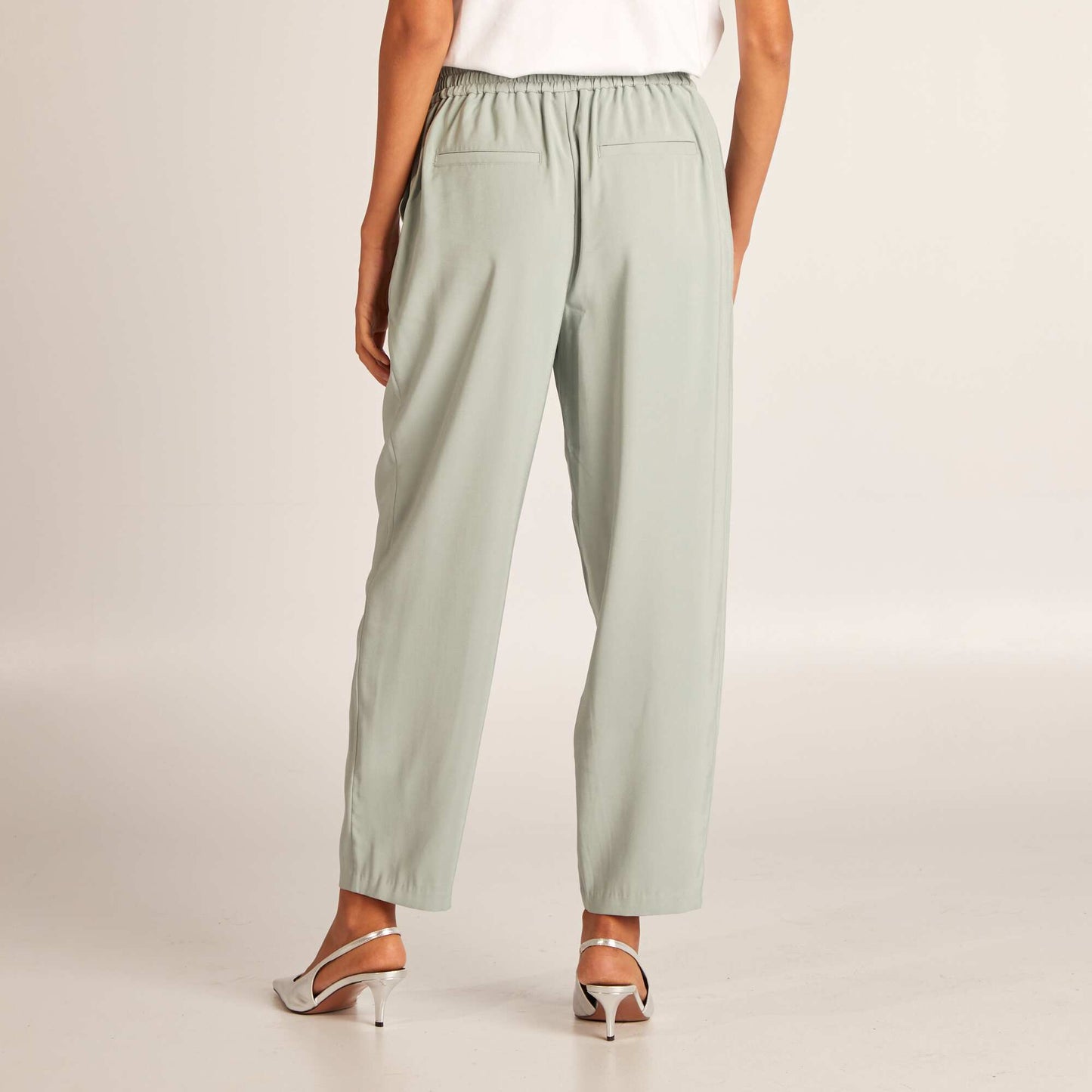 Plain straight-leg trousers BLUE