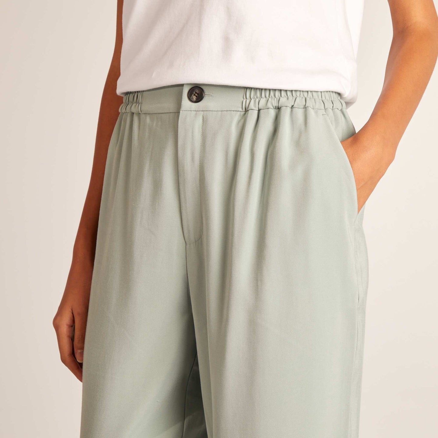 Plain straight-leg trousers BLUE