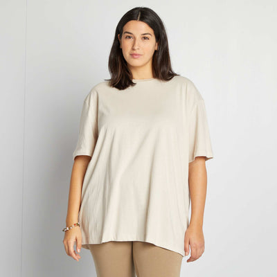 Plain short-sleeved jersey T-shirt GREY