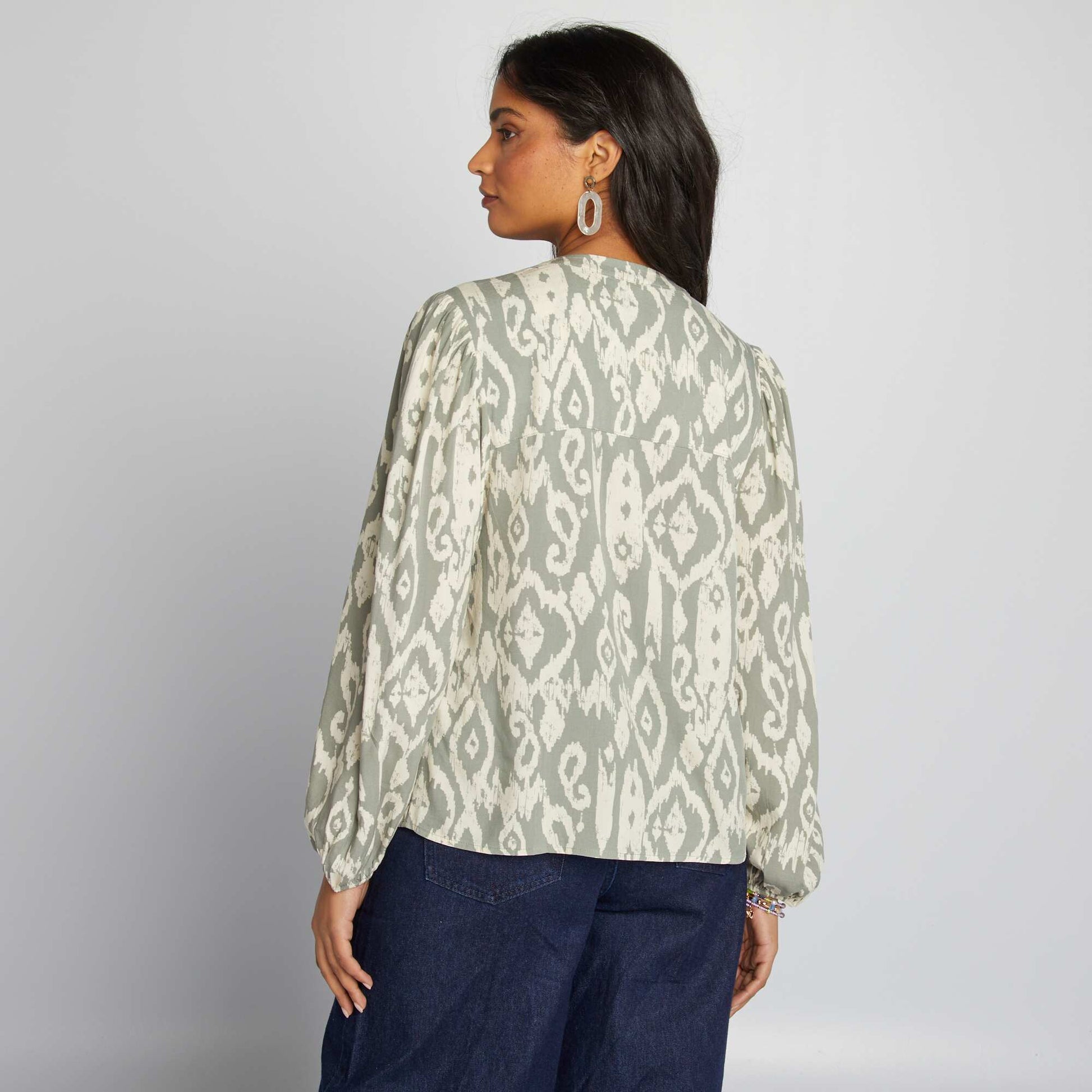 Flowing printed blouse GREEN