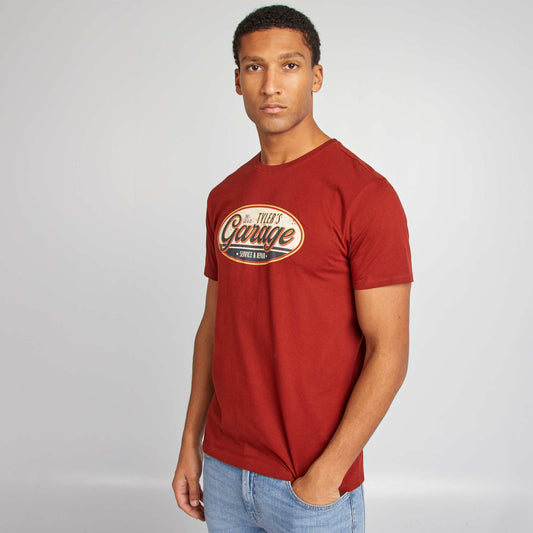 Short-sleeved printed T-shirt RED