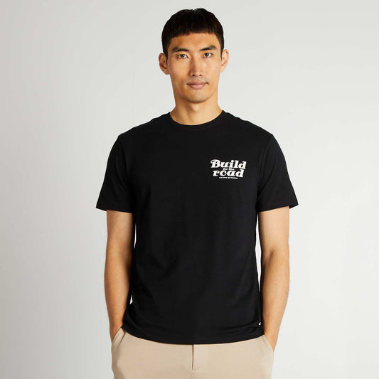 Short-sleeved printed T-shirt BLACK