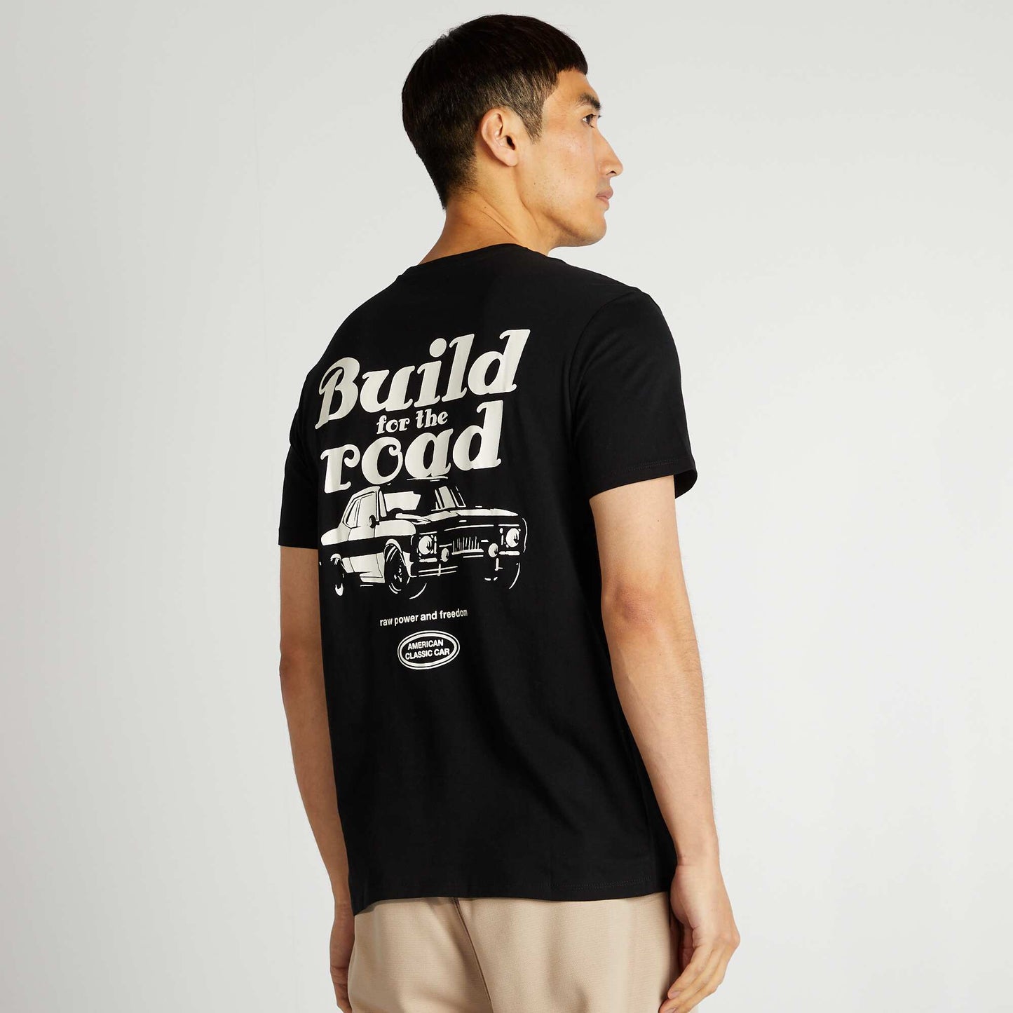 Short-sleeved printed T-shirt BLACK