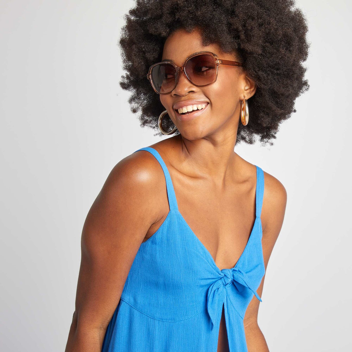 Floral strappy top BLUE