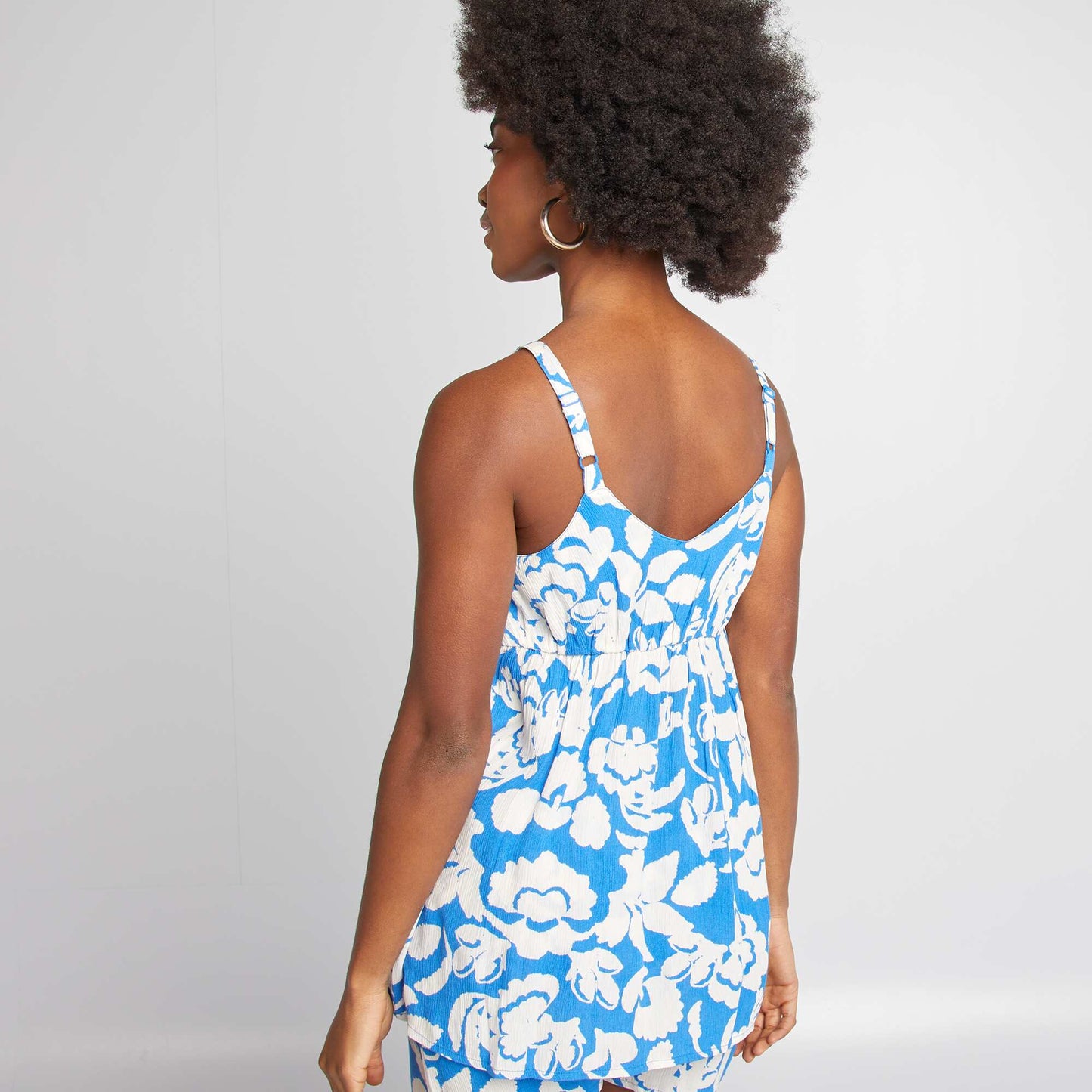 Floral strappy top BLUE